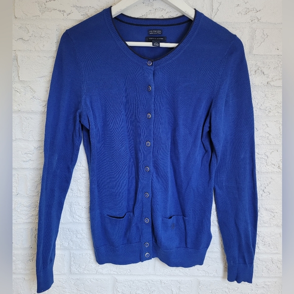 Royal Blue Cardigan with Gold Buttons - Picture 1 of 4
